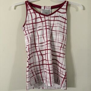 Under Armour Heat Gear Workout Bra Tank Top White Magenta Pink Size SMALL